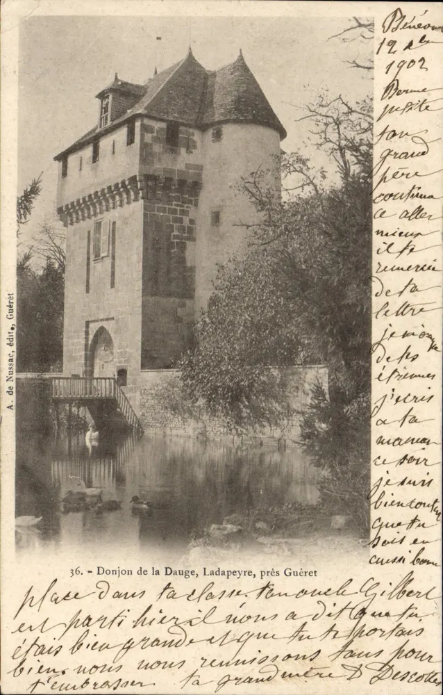 Donjon de la Dauge, Ladapeyre bei Guéret — A. de Nussac, Verlag Guéret, Nr. 36 - Vorderseite