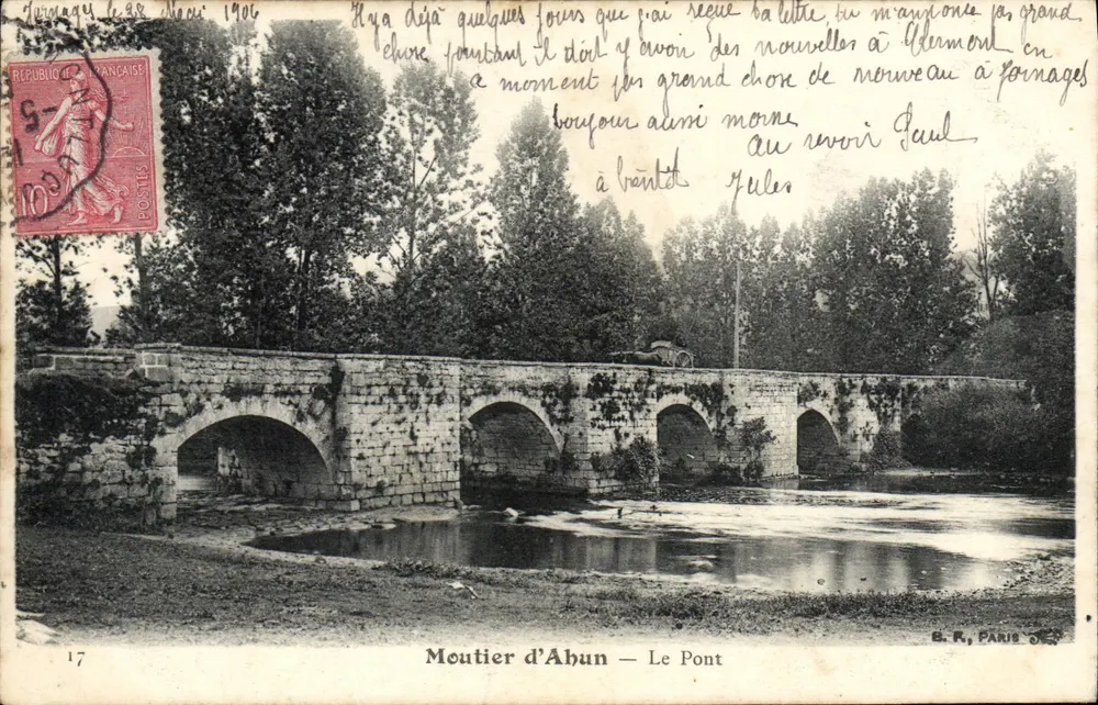 Moutier d'Ahun — O Pont — B. R., Paris - Frente