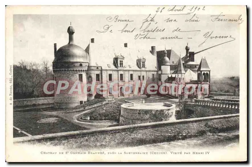 Schloss Saint-Germain-Beaupré — nahe La Souterraine (Creuse) — A. de Nussac, Verlag, Nr. 831 - Vorderseite