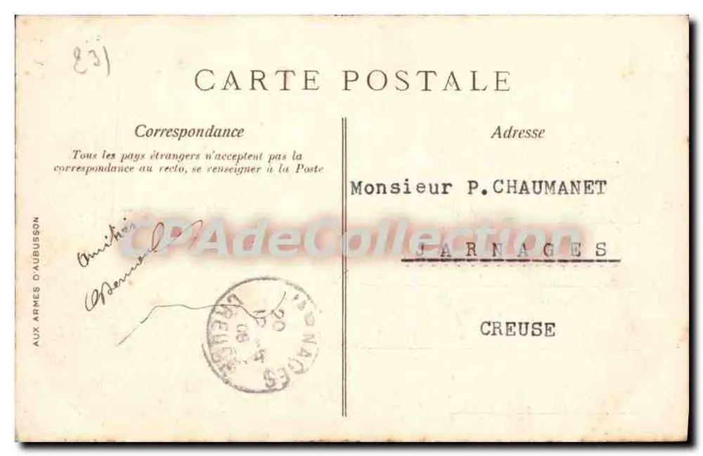 La Courtine (Creuse) — Allgemeiner Blick auf die Zelte — Verleger: Nr. 268 - Rückseite