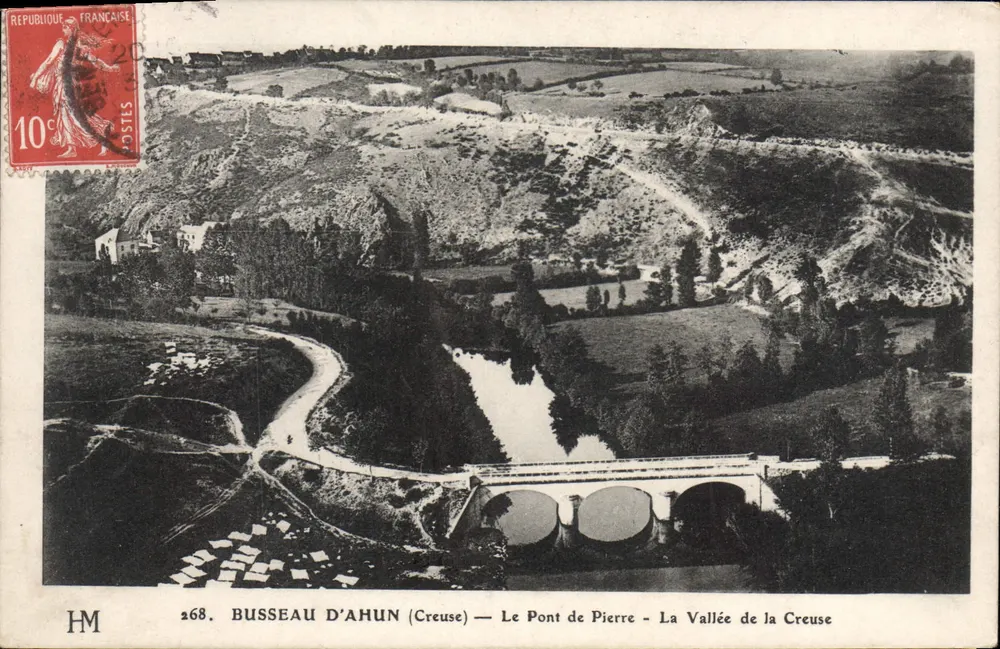 Busseau d'Ahun (Creuse) — Die Steinerne Brücke - Das Tal der Creuse — HM 268 - Vorderseite