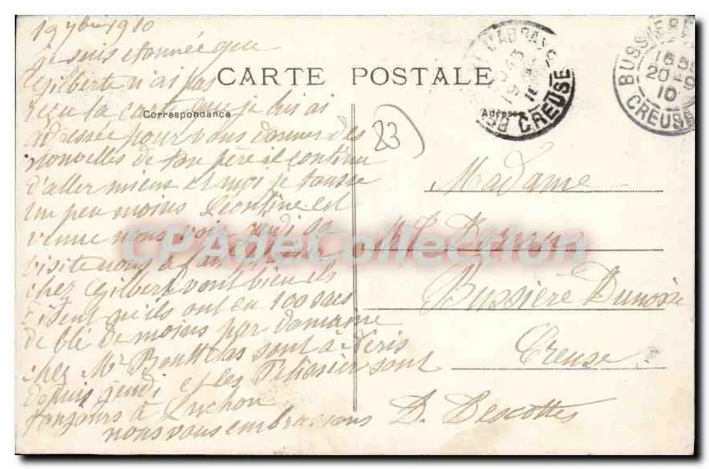Creuse — 181 - Spadzista Jarreaux, Cinque — Stara pocztówka deCollection - Rewers