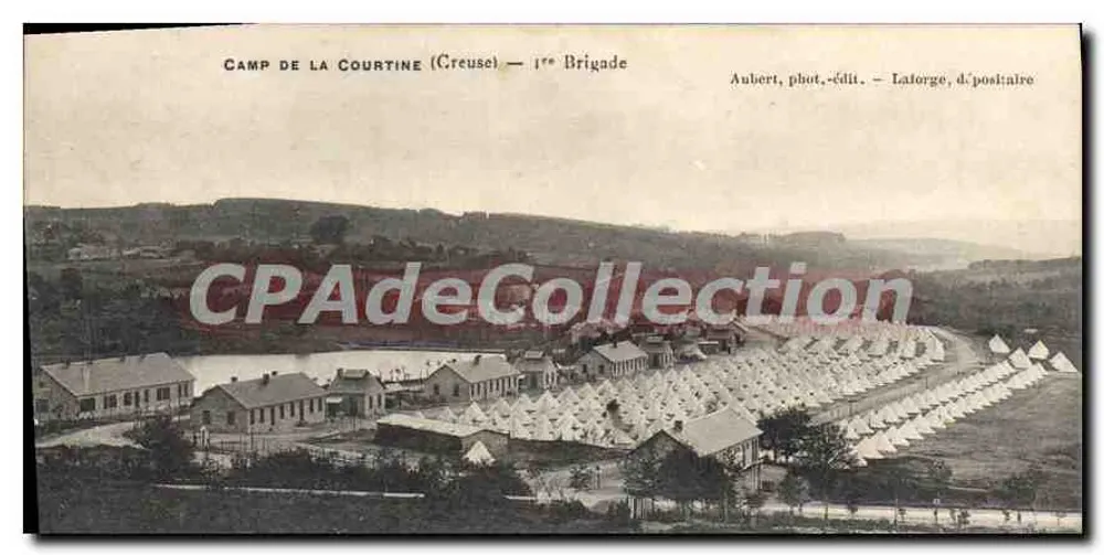 Camp de La Courtine (Creuse) — 1. Brigade — Aubert, Fotografie-Verlag - Lafarge, Briefstempel - Vorderseite