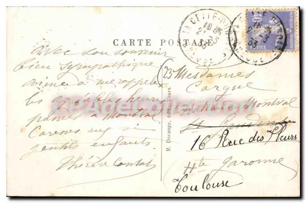 La Celle-Dunoise (Creuse) — Die Straße vom Isle-Bach zur Station — R. D. - Rückseite