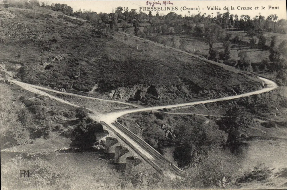 Fresselines (Creuse) — Tal der Creuse und die Brücke — Verlag PM, Nr. 38 - Vorderseite