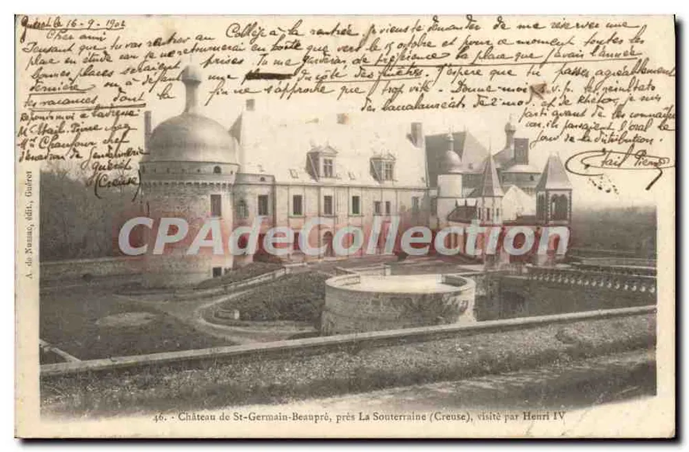 Castelo de St-Germain-Beaupré, perto de La Souterraine (Creuse), visitado por Henri IV — A. de Numa, edição n°46 - Frente