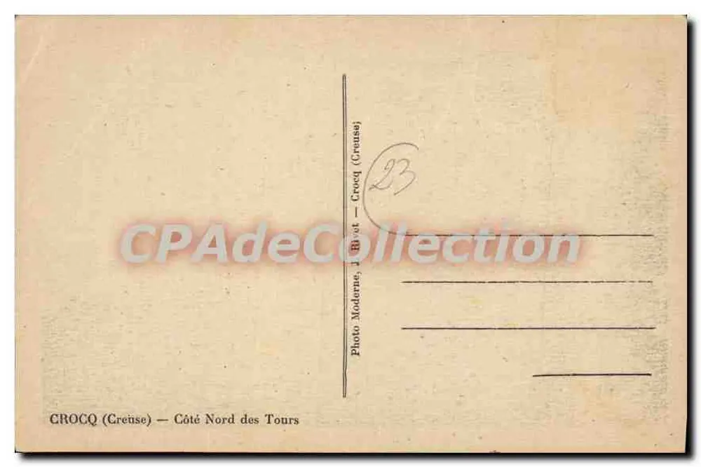Crocq (Creuse) — Noordkant van de torens — Moderne foto, J.B. et C. - Achterkant