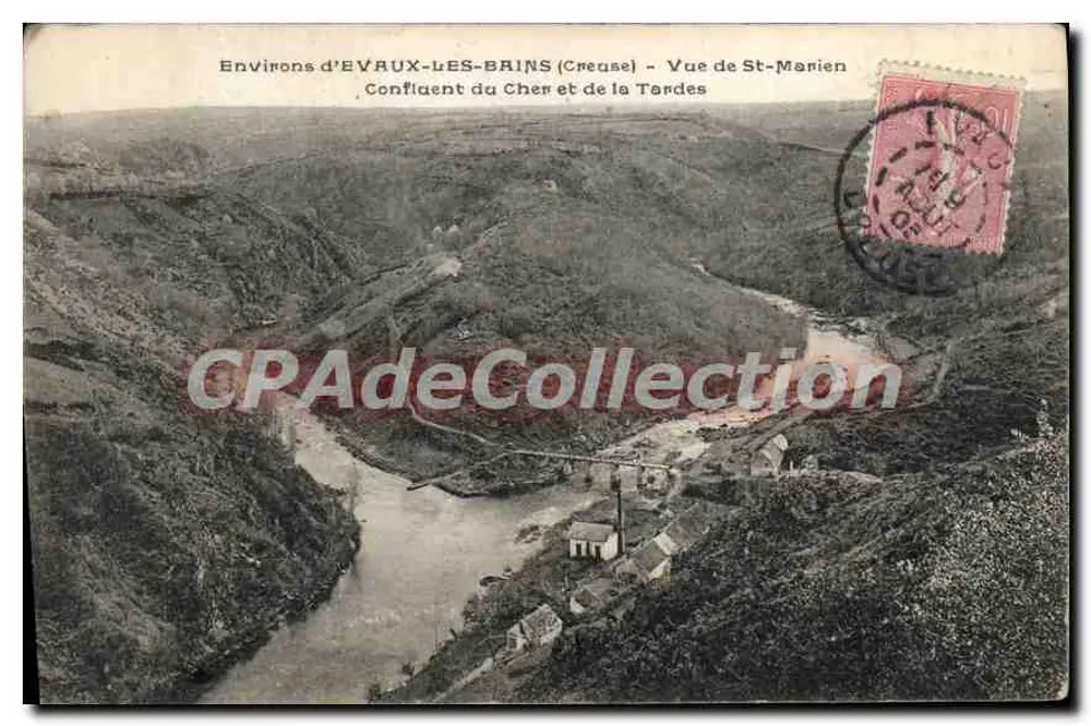 Um ÉVAUX-LES-BAINS (Creuse) — Ansicht von St-Marien, Zusammenfluss von Cher und Tardes — Verlag nicht sichtbar - Vorderseite