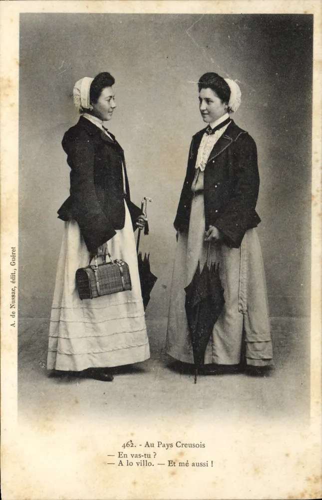 Zwei Frauen im Bauernkleid — Im Département Creuse — A. de Nussac, Verlag, Guéret - Vorderseite