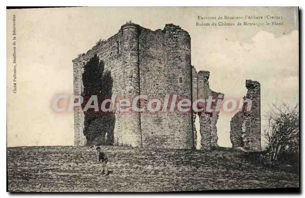 Ruinen des Schlosses Montaigut-le-Blanc — Umgebung von Bénévent-l'Abbaye (Creuse) — Cliché Pollister, Bessilliere de la Dénouventine - Vorderseite