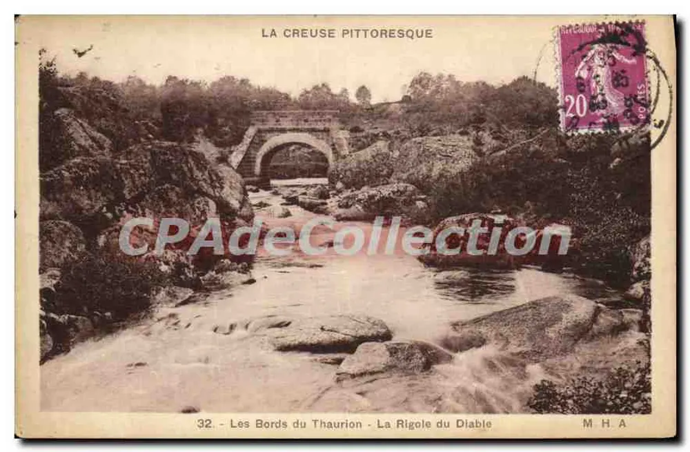 La Creuse pitoresca — As margens do Thaurion — La Rigole du Diable — M.H.A. n°32 - Frente