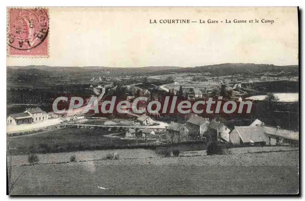 La Courtine — Die Station — La Gasne und der Camp — Vintage Postcard/Antike Ansichtskarte - Vorderseite