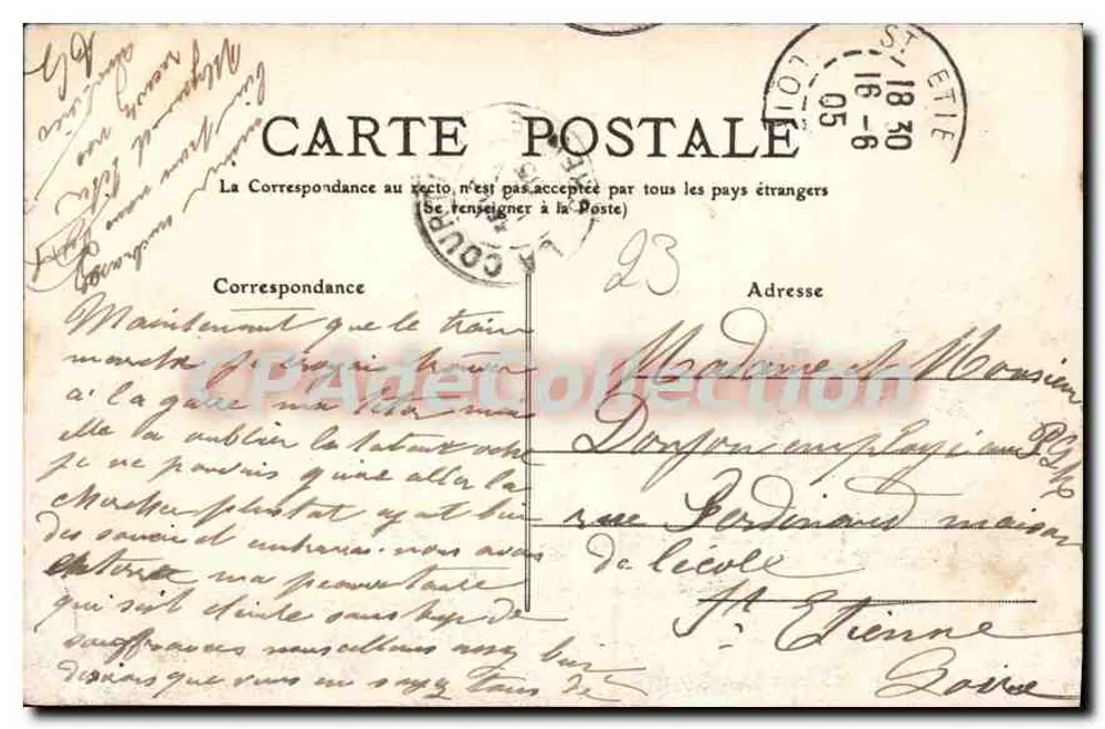 La Courtine — Die Station — La Gasne und der Camp — Vintage Postcard/Antike Ansichtskarte - Rückseite