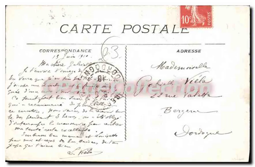 Campo de LA COURTINE (Creuse) — Quartel Geral — Edição de Julho de 1909 - Verso