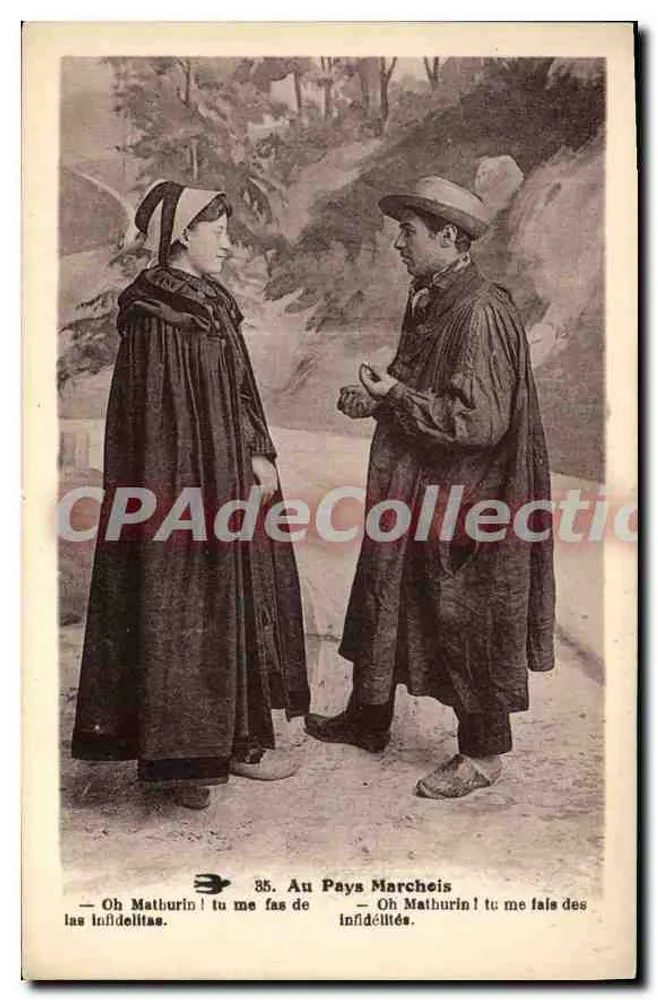No País Marcheis — cena de casal em traje tradicional — série 85 - Frente