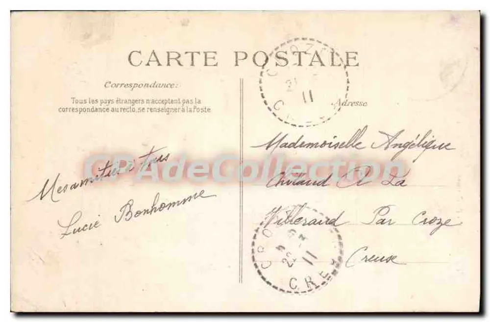 Crozant (Creuse) — Ruínas do Castelo — Editor: P. L. C. (n° 11) - Verso