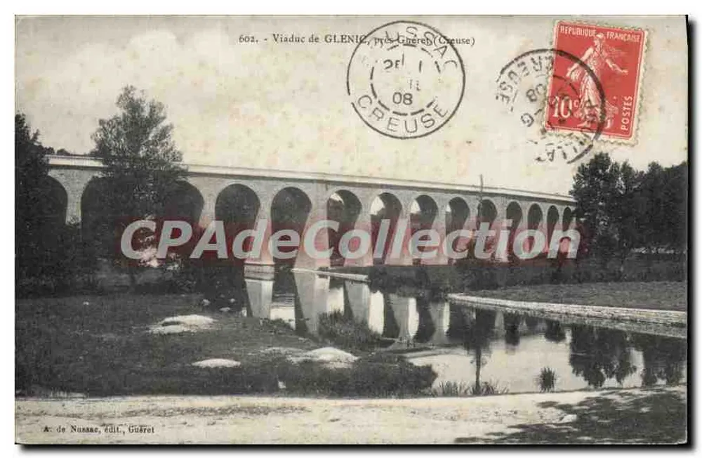 Viaduto de GLENIC, perto de Chérech (Creuse) — A. de Nussac, edição Gueret - Frente