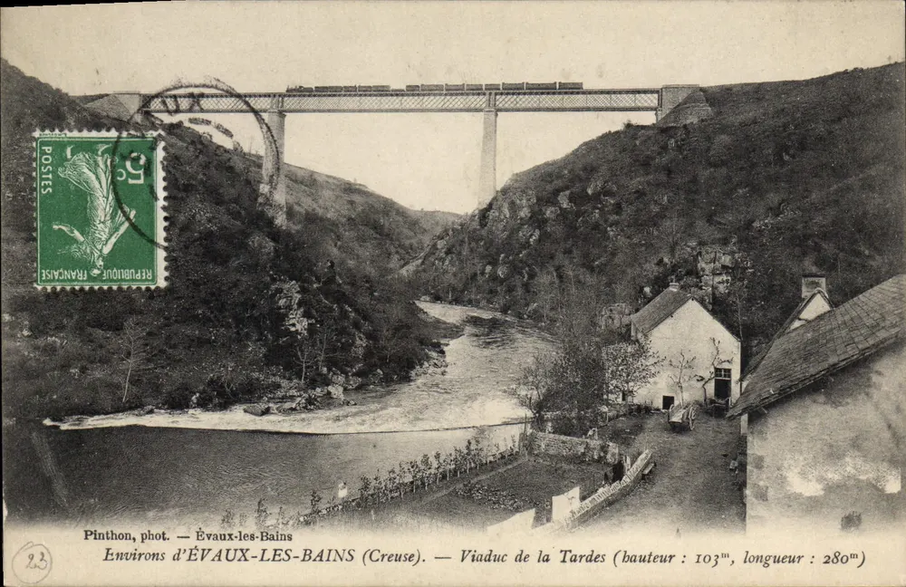 Viaduto da Tardes — Évaux-les-Bains (Creuse) — Pinthon, fot. n°23 - Frente