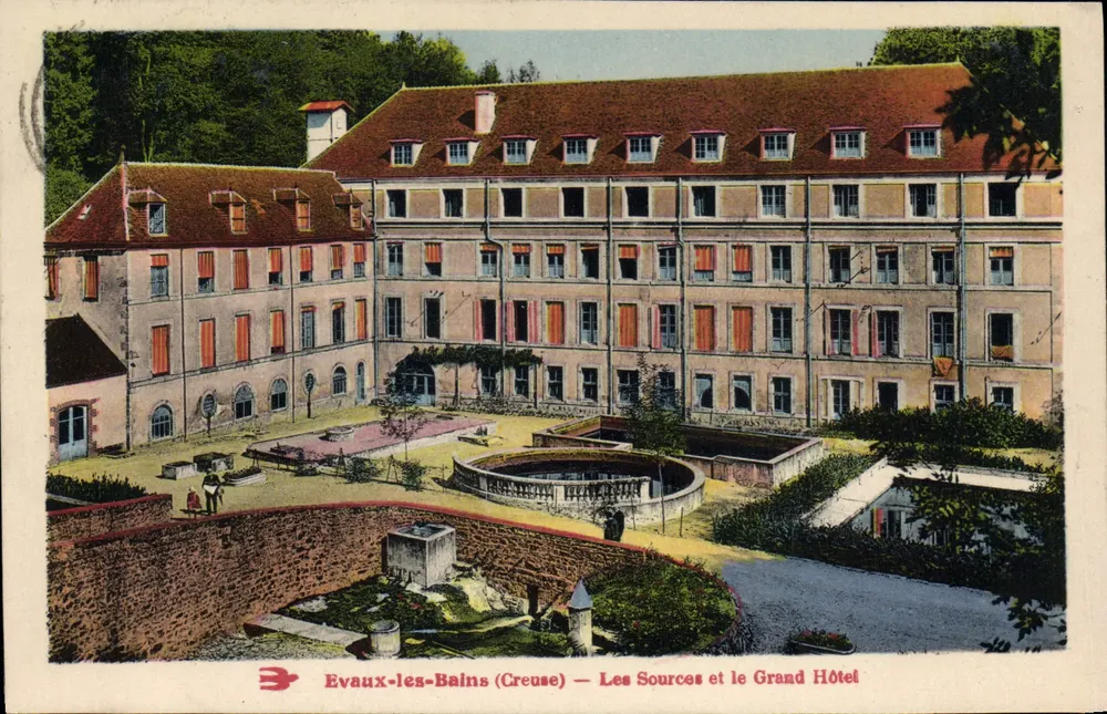 Evaux-les-Bains (Creuse) — Die Quellen und das Grand Hotel - Vorderseite