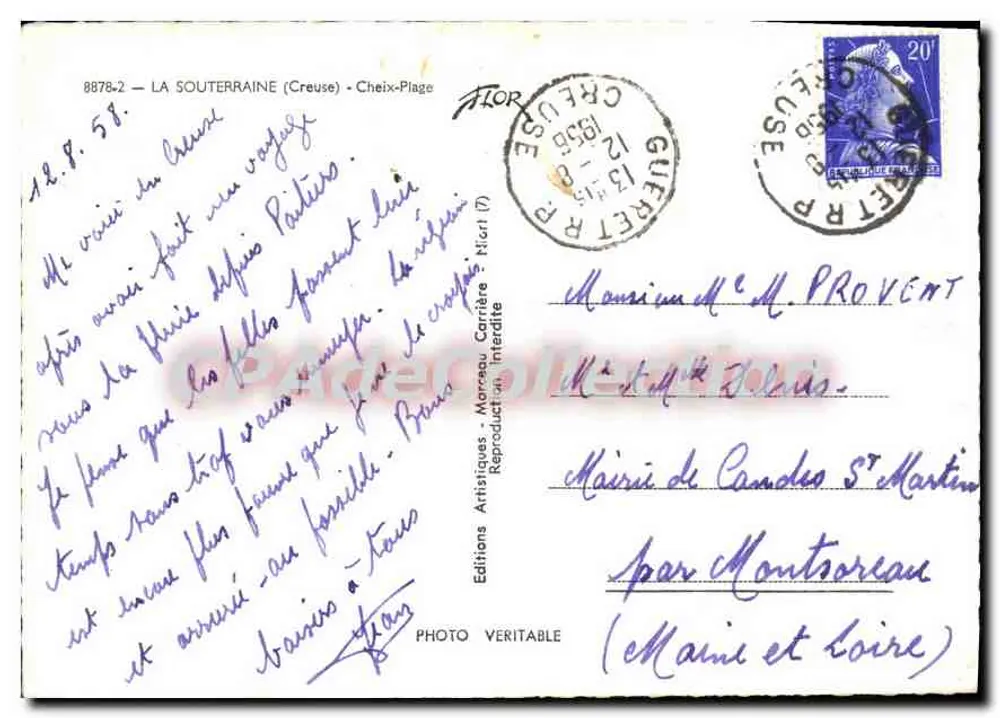 See der Souterraine — Creuse — Editionen Artisitiques Marcel Carrière - Rückseite