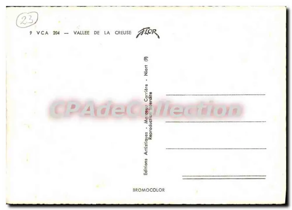 Vale da Creuse — Locais: Glenic, Anzeme, Eguzon, Fresselines, Crozant, Celle-d'Ahun, Le Busseau, Lago de Vassivière, Moutier d'Ahun — Edições Artísticas - Mercœur Corrèze - Verso