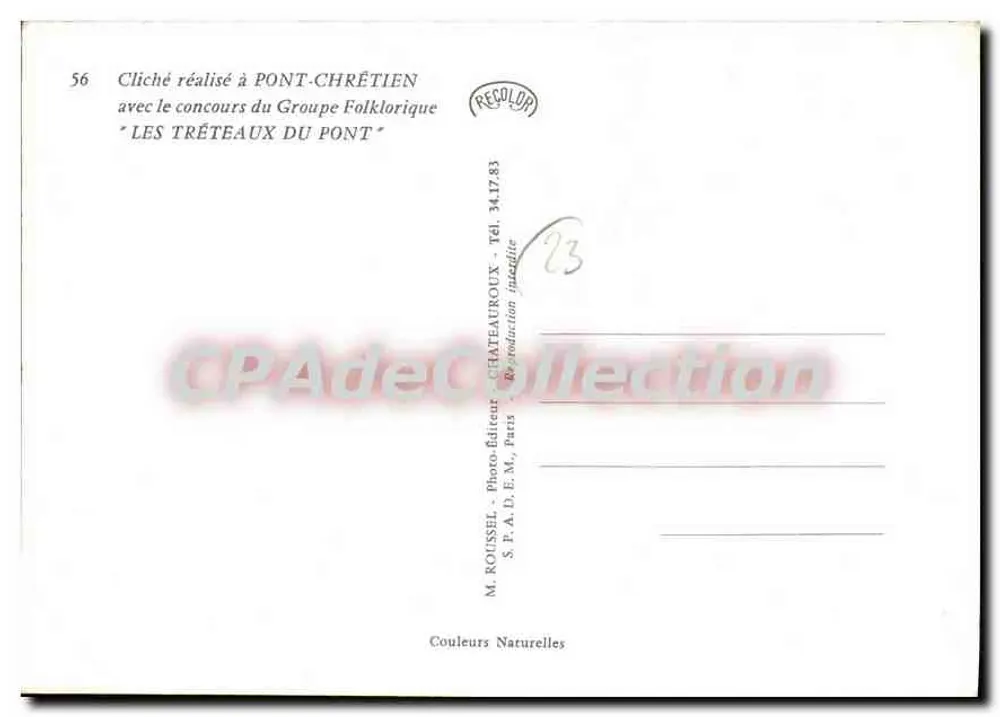 Em Berry - A Ronda Argenneonnaise — Bilhete postal antigo de Coleção, n°56 - Verso