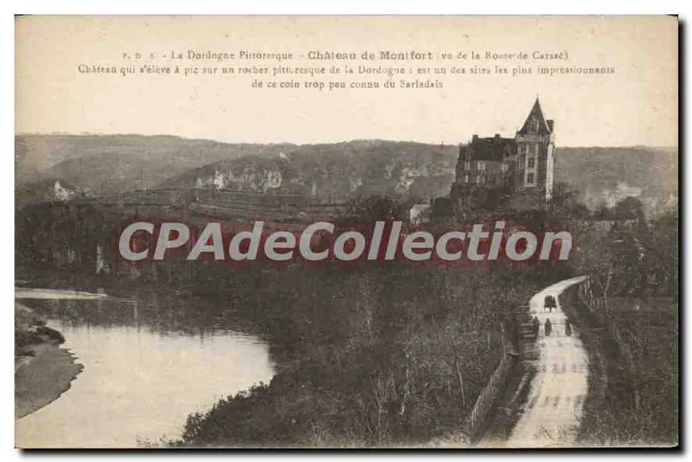 Castelo de Monifort — vista da Estrada de Carsac — P.D. 5 — La Dordogne Pintorquerque - Frente