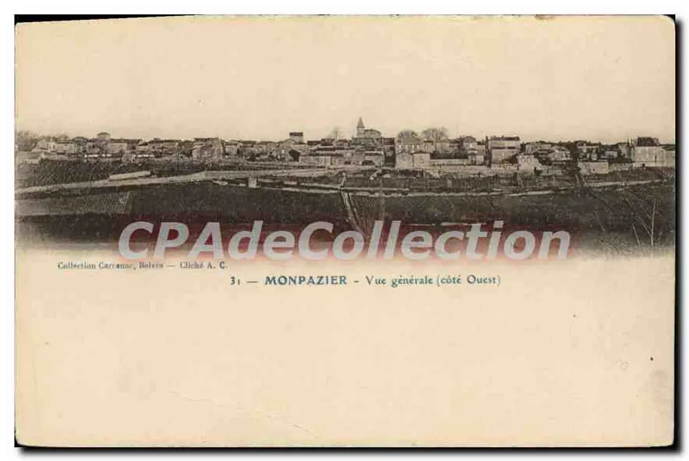 Monpazier — Vista geral do lado Oeste — Cliché A. C. - Frente