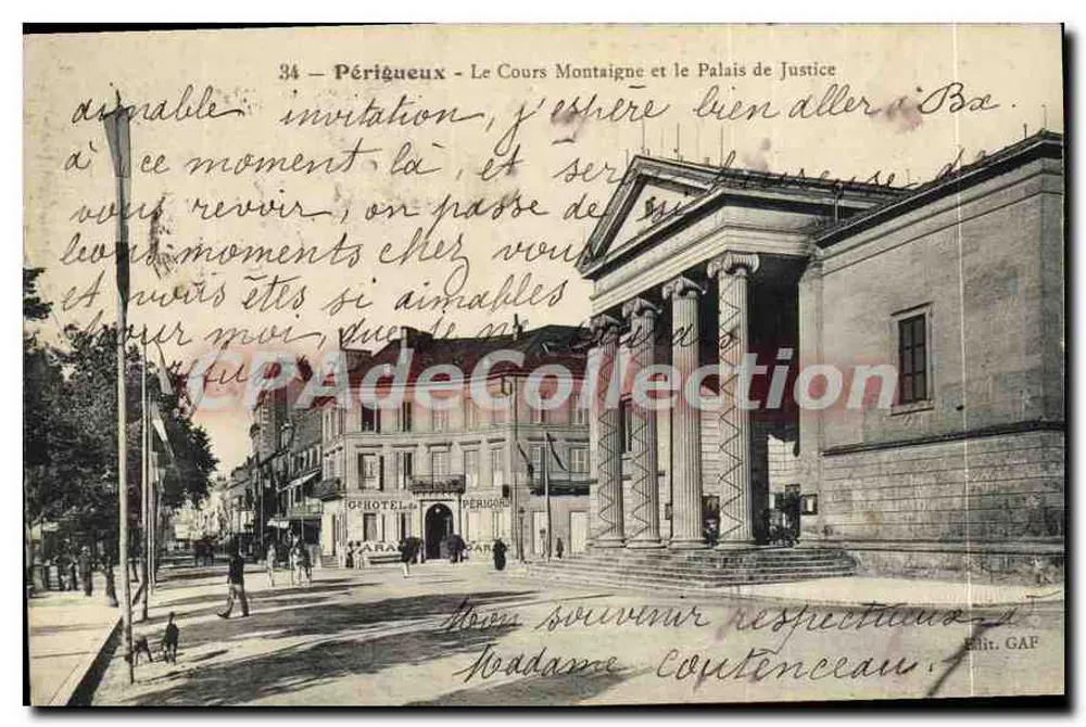 Périgueux - Ansicht von Cours Montaigne und dem Palast der Justiz — Verlag GAP, Nr. 34 - Vorderseite
