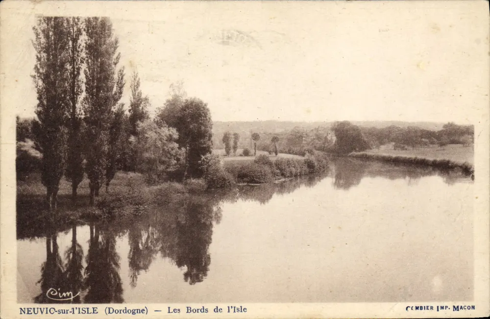 NEUVIC-sur-l'ISLE (Dordogne) — Los bordes del río Isle — Cimbier Imp. Macon - Anverso
