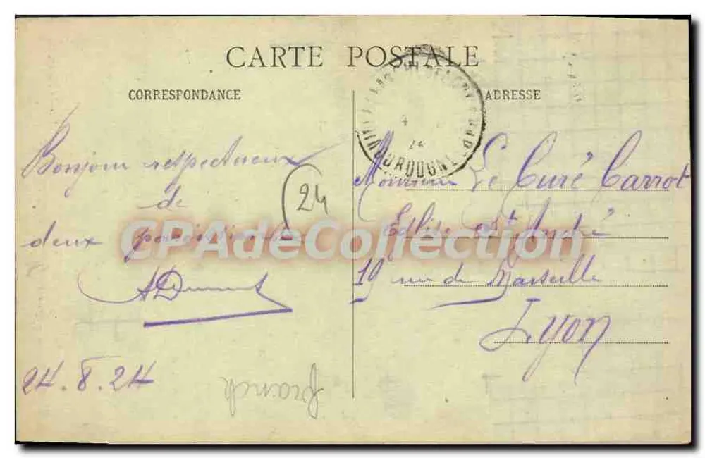 Villefranche-de-Longchamp - Die Kapelle - Innenansicht — D.B. (Vertreter für Patente) — Verlag: H. Henry, Bx - Rückseite