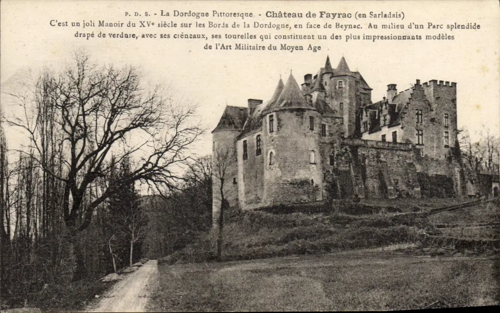 Schloss Fayrac (im Sarladais) — Die pittoreske Dordogne — Fot. P. Daudraz, in Sarlat - Vorderseite
