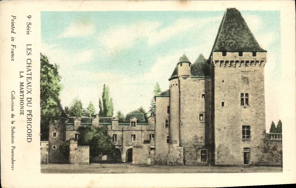 Castillo de La Marthonie — Los Castillos del Périgord — Serie 9, edición Pauaubert - Anverso