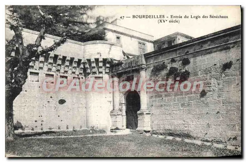 Bourdeilles - Entrada do Logis dos Senescaus (século XV) — Ch. R. Laborde, n°47 - Frente