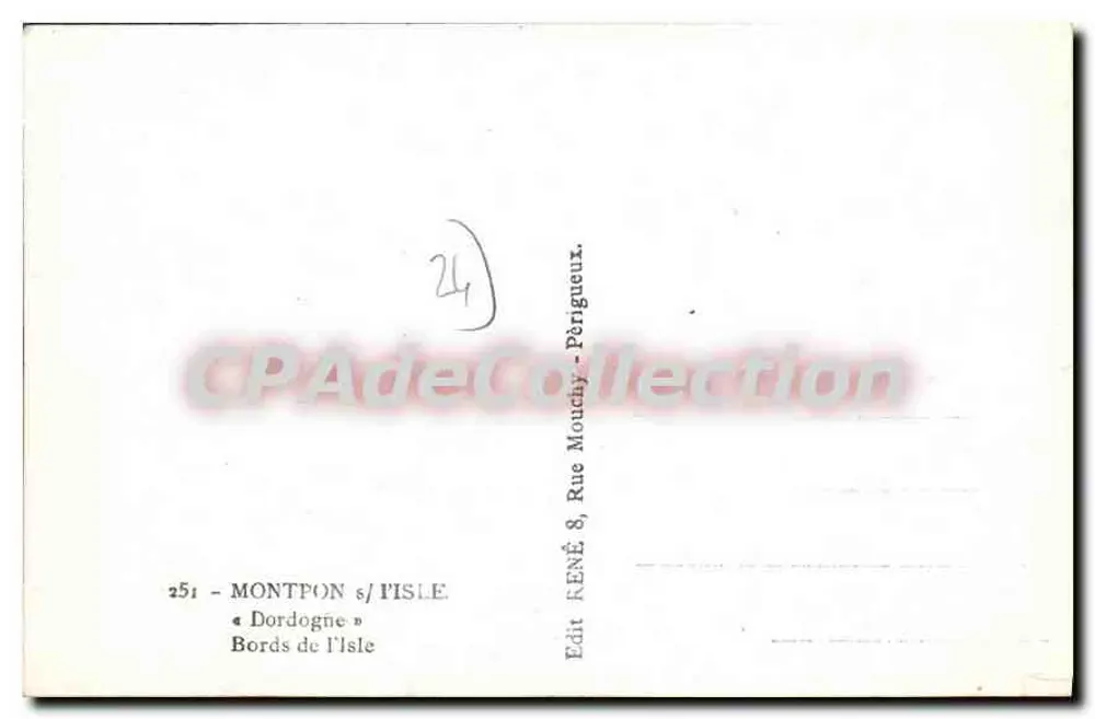 Ufer der Isle — Montpon-sur-l'Isle — Verlag RENÉ, Rue Mouchy, Périgueux - Rückseite
