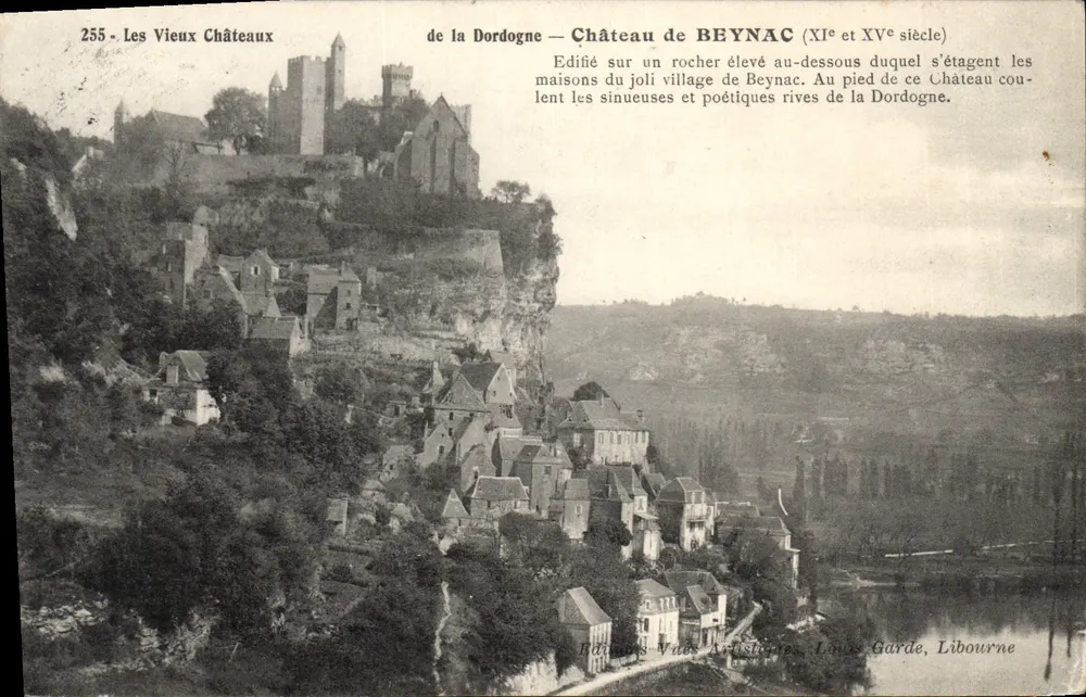 I Vecchi Castelli della Dordogne — Castello di Beynac (XI e XV secolo) — Edizioni Vues Artistiques, Louis Garde, Libourne - Recto
