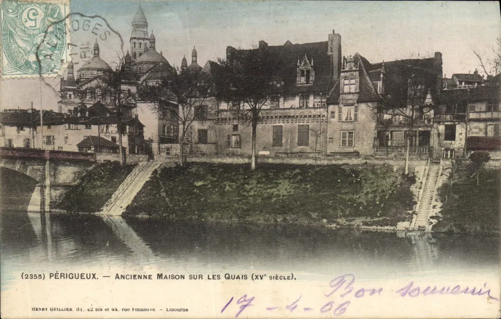 Périgueux — Velha Casa nos Quais (século XV) — Henry Guillier, n°2355 - Frente