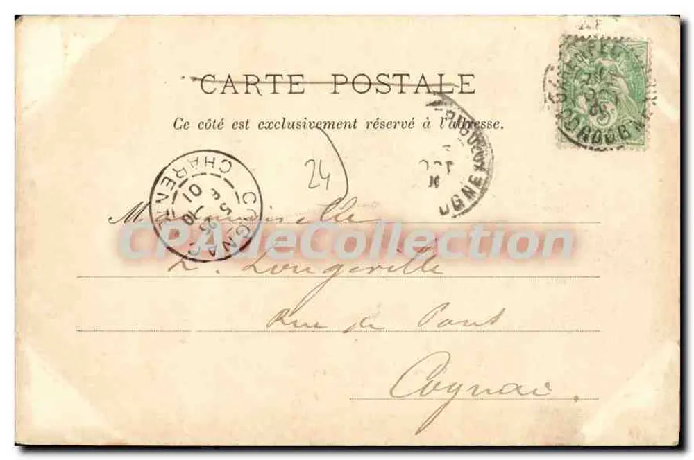Vista de CADOUIN (em Périgord) — Livraria Guinaud, Sarlat — n° 418 - Verso