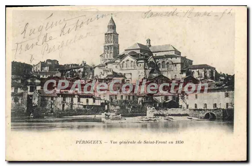 Périgueux — Vue générale de Saint-Front en 1850 - Frente
