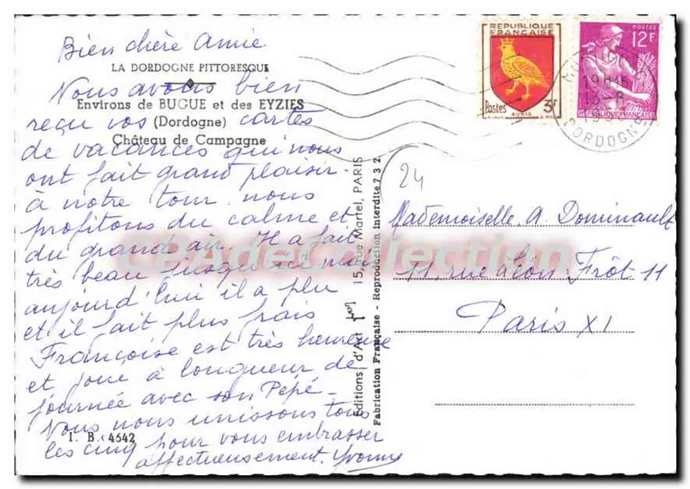 Château de Bugue — Dordogne — Éditions Frône - Verso