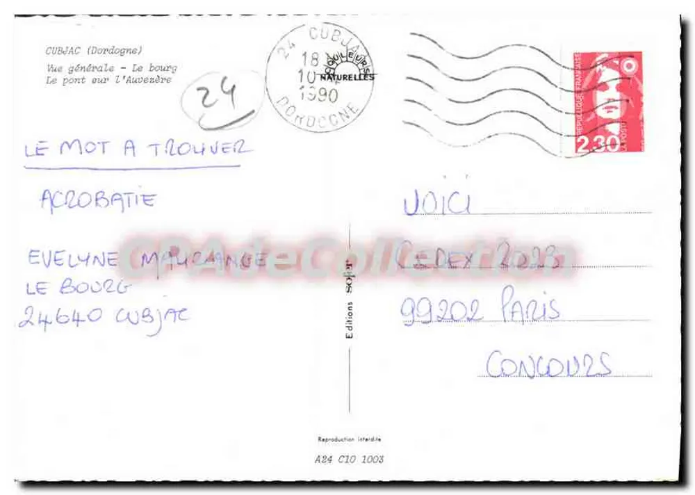 Cubjac — Allgemeiner Blick — Editions Naturelles - Rückseite