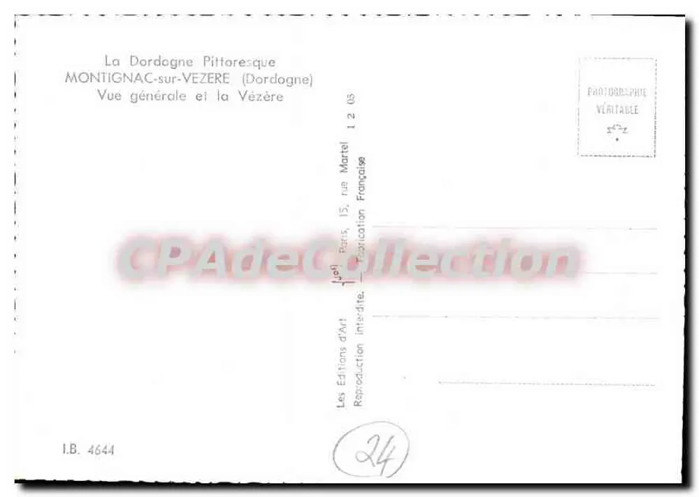Montignac-sur-Vézère — Allgemeiner Blick und die Vézère — Les Editions d'Art Martel - Rückseite