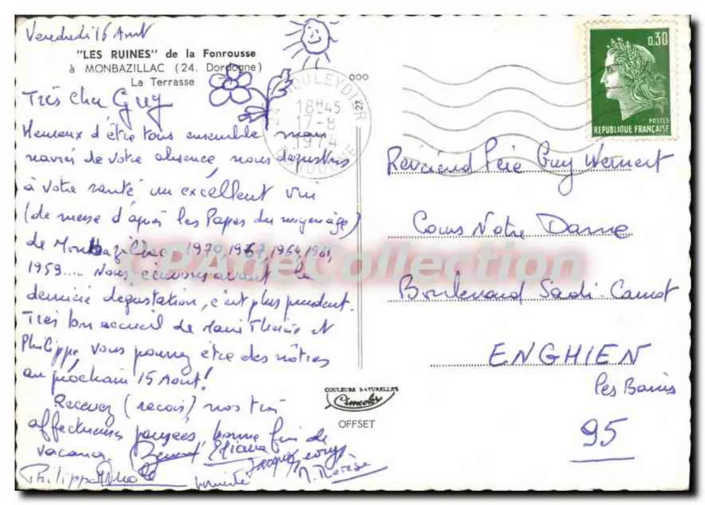 Die Ruinen von Fonrouse — Monbazillac (24) — Vintage Postcard/Antike Ansichtskarte - Rückseite