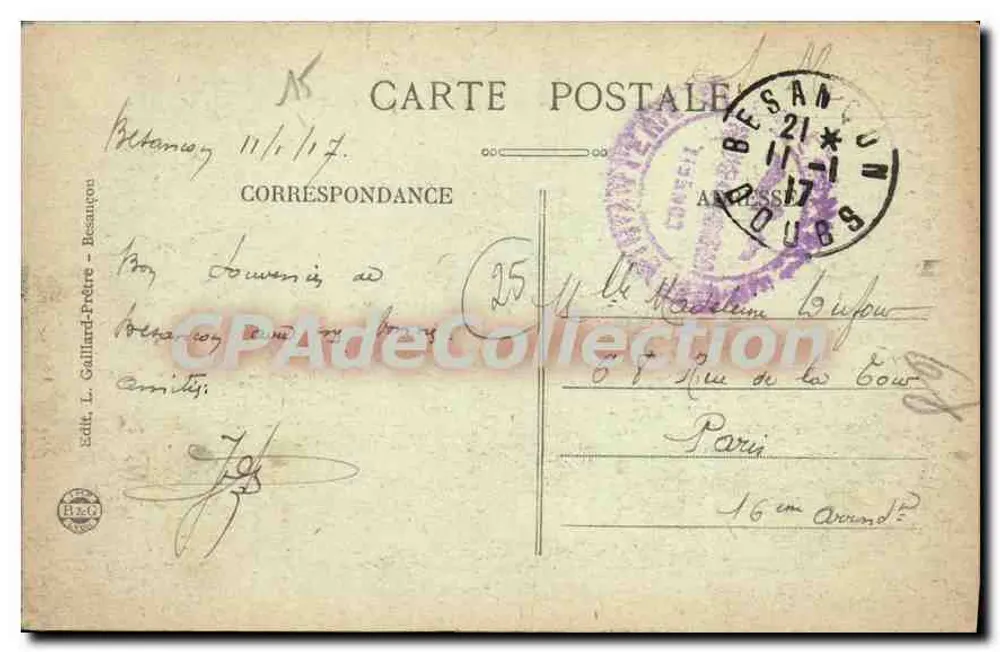 Besançon — Tecidos de Chardonnet — Excursão na Franche-Comté - Verso