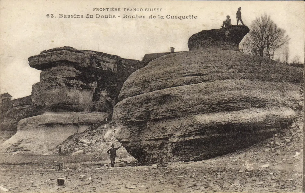 Bassins du Doubs — Rocher de la Casquette — Grenze Frankreich-Schweiz — Verlag L. Gaillard-Prêtre, Nr. 63 - Vorderseite