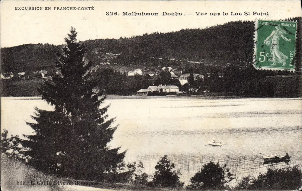 Malbuisson - Doubs — Vista do Lago St-Point — Edit. L. Gaillard-Prieire, Besançon - Frente