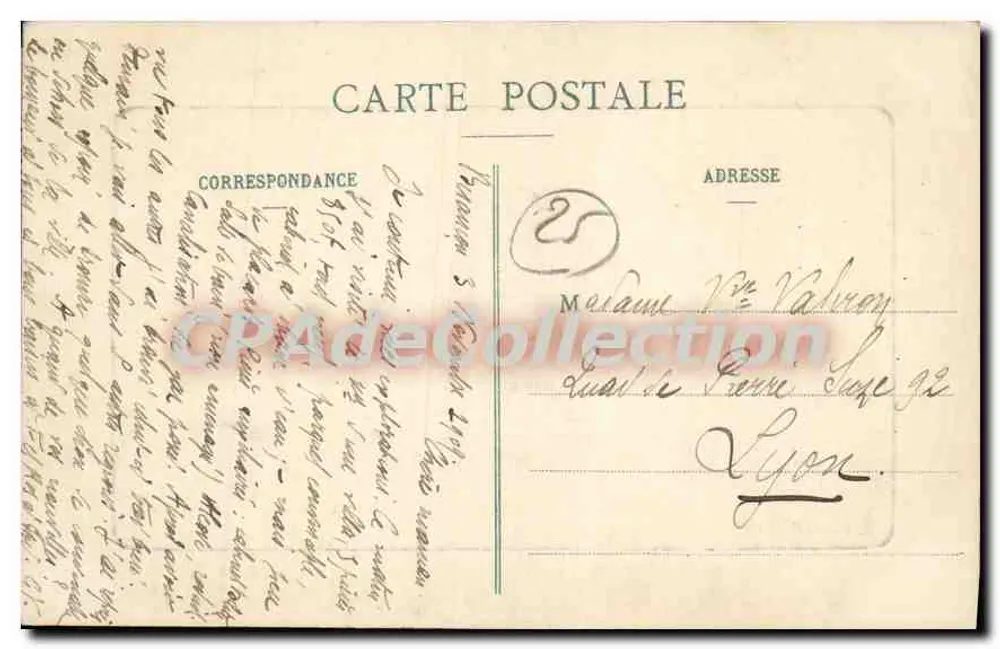 Besançon - Der Quai Vauban und das Fort Chaudanne — Vintage Postcard/Antike Ansichtskarte, Nr. 837 - Rückseite