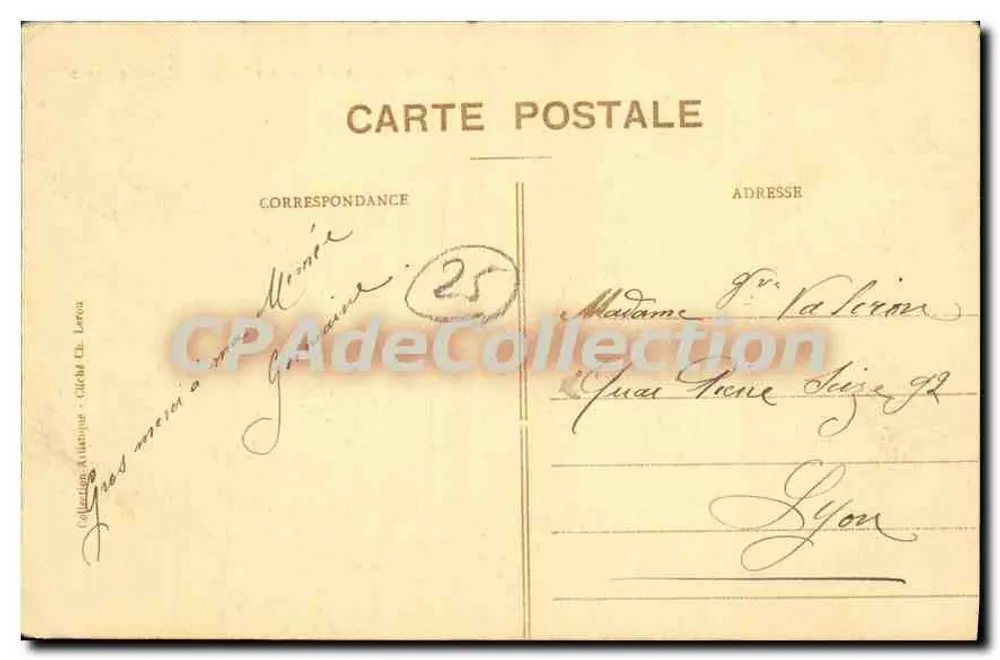 Besançon-les-Bains — Hotel das Postas (Inaugurado) — Editor desconhecido - Verso
