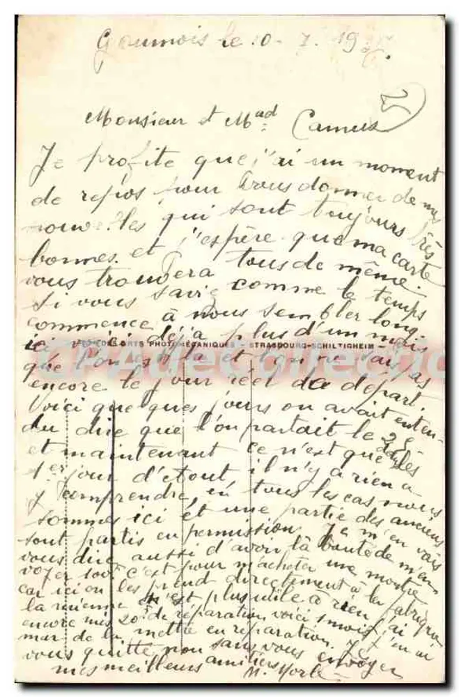 Goumois - El Puente fronterizo y la orilla suiza — Tarjeta postal antigua n°6, editor Goumois - Reverso