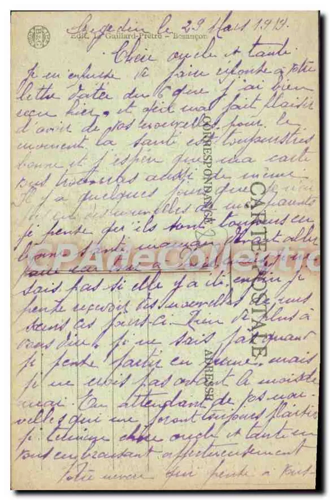 Besançon — Estação Viotte — Excursão à Franche-Comté 1683 - Verso